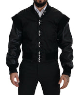 Dolce & Gabbana Black Nylon Crystals Coat Buttons Jacket -   -  Dolce & Gabbana.